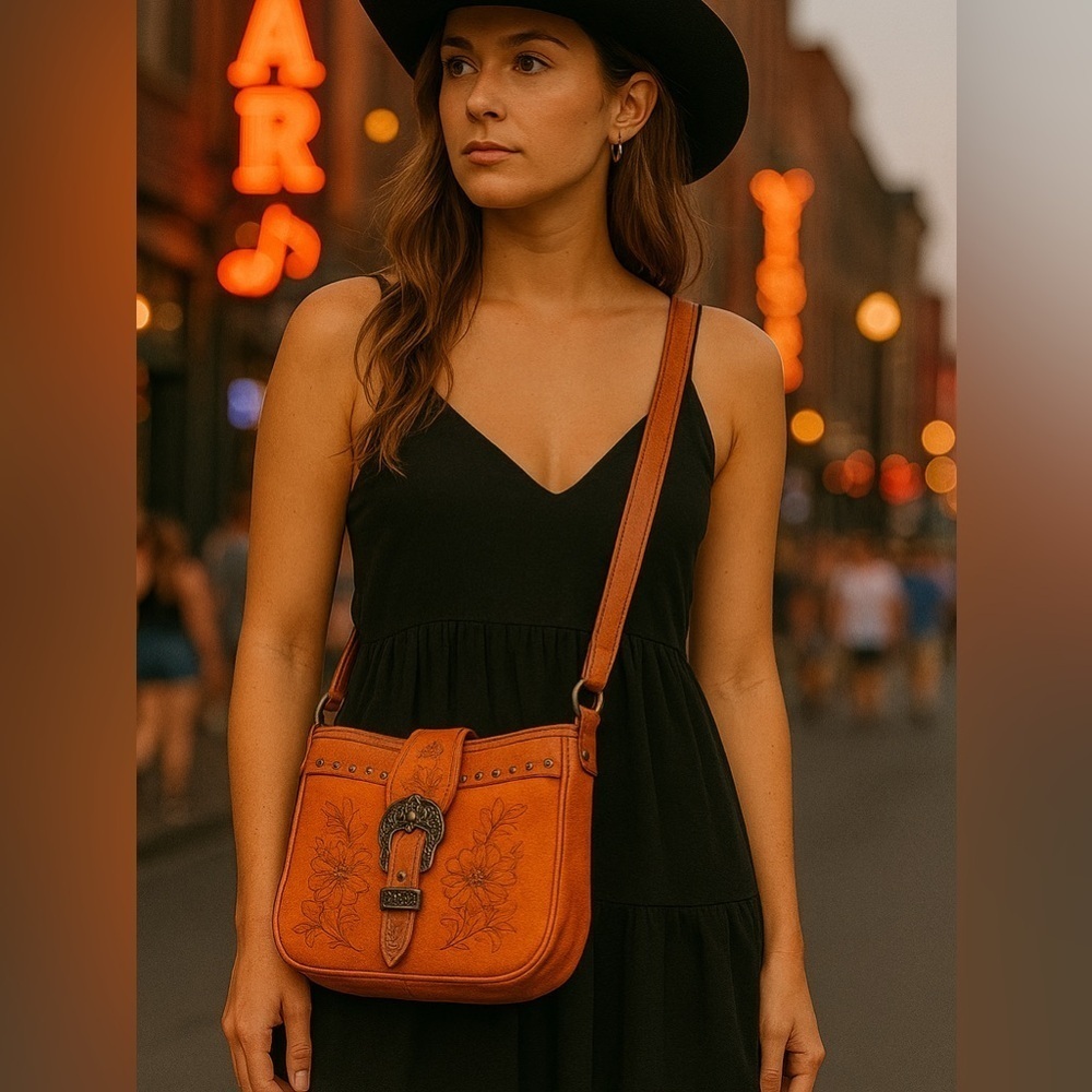 Montana West Orange Saddle Bag Western Studded Swiftie Orange Era Concert - Picture 13 of 13